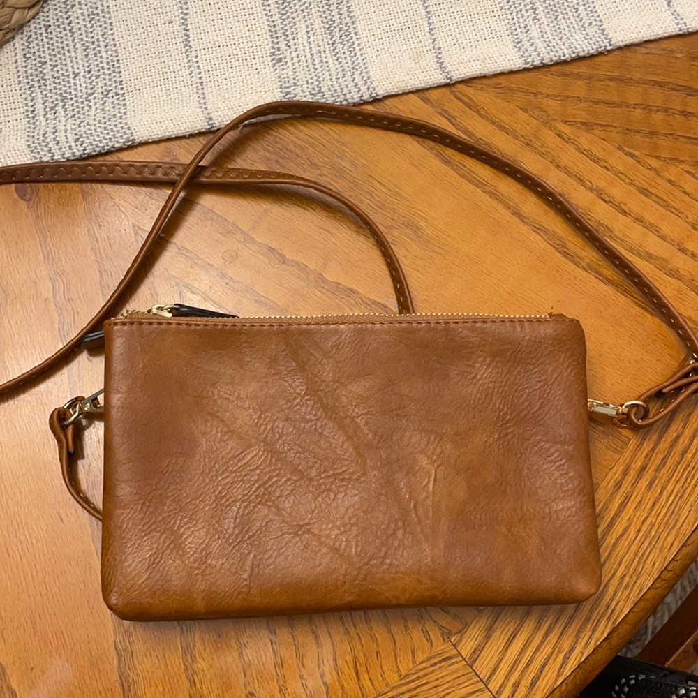 Tan crossbody perfect Summer day out bag can also be a clutch